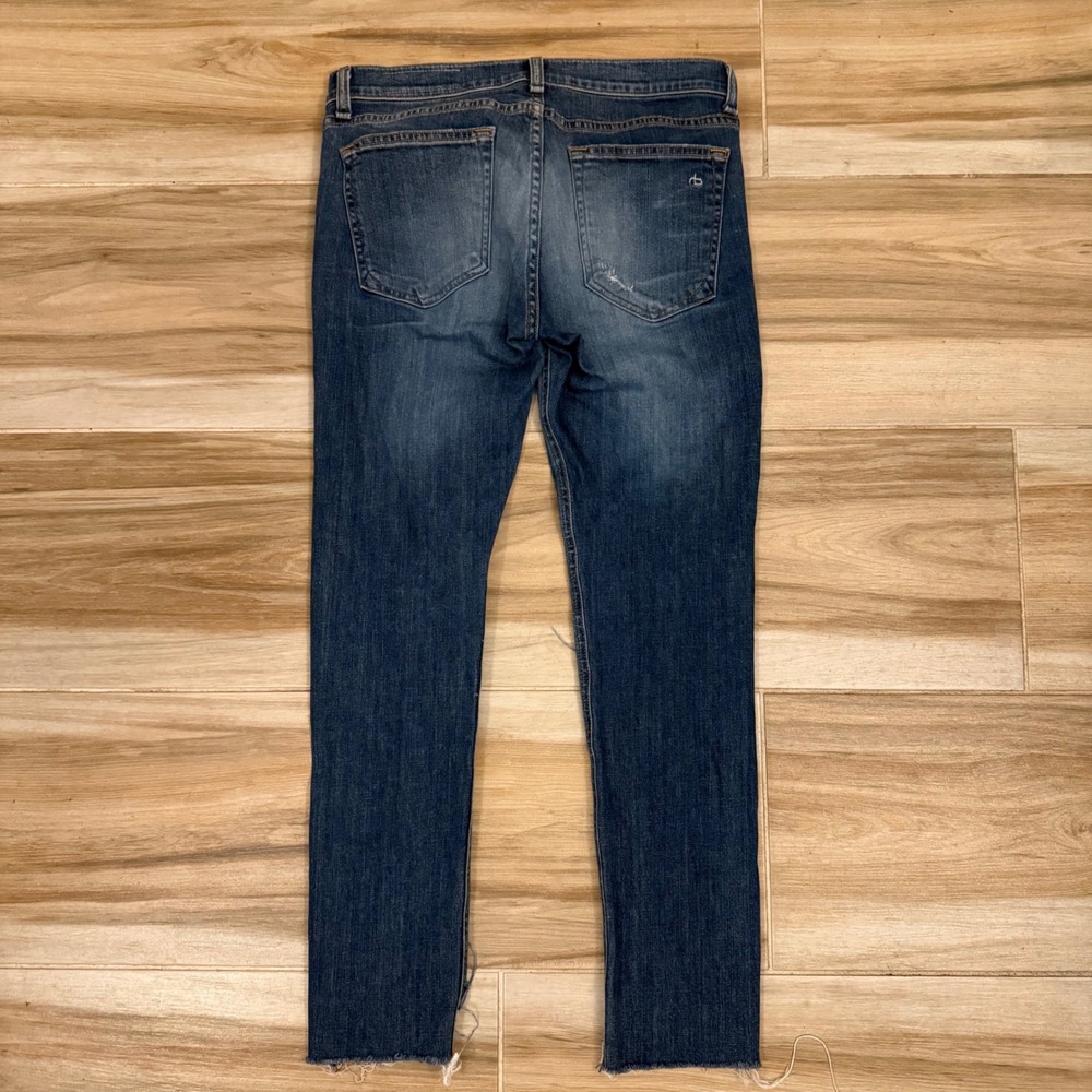 Rag & Bone Surfer Rep Distressed Skinny Jeans Blue Raw Hem 27 W1590K510SUP - Picture 3 of 8